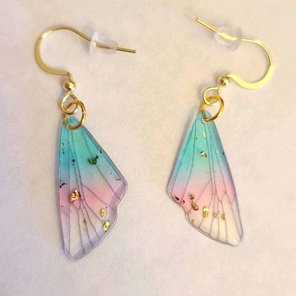 Handcrafted Mini Butterfly Wing Earrings - Picture 3 of 3